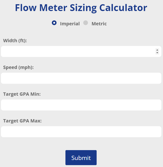 Flow Meter Sizing Calculator Satloc